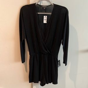 Express Black sparkly romper- NWT
